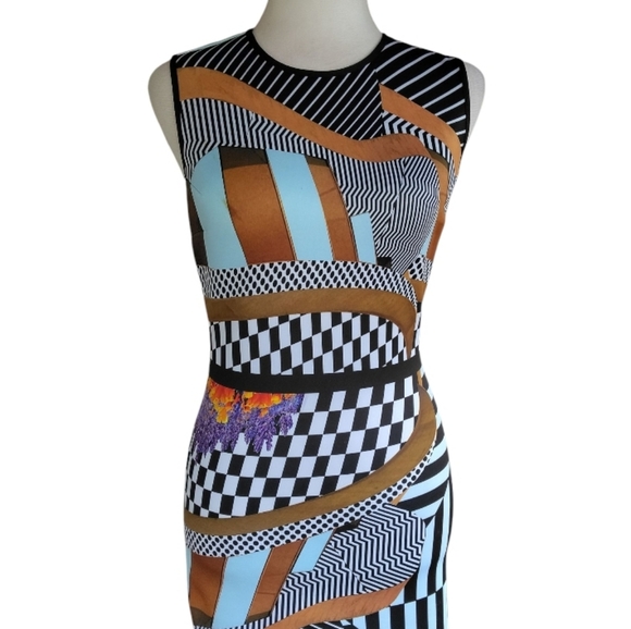 Clover Canyon Illusion Print Bodycon Style Stretchy Mini Dress Size Small - Picture 3 of 9